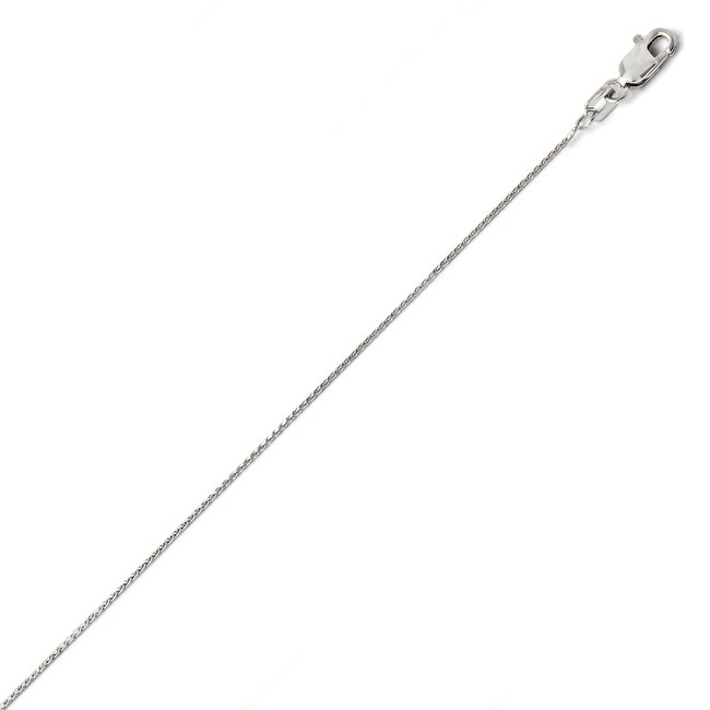 10k White Gold 0.65mm Diamond-cut Wheat Chain